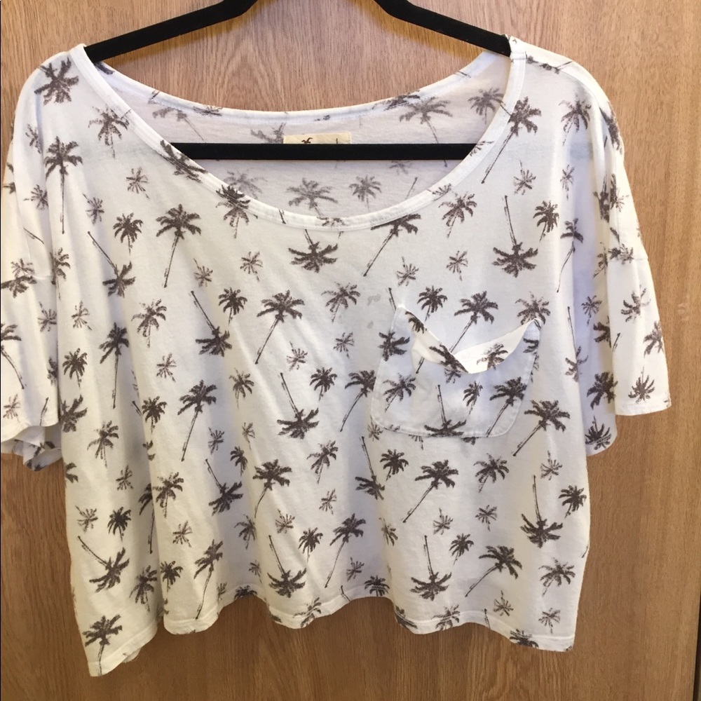 Palm tree boxy tee/crop top